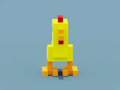 Voxel Chicken Low-poly 3D model