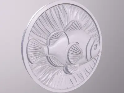 Clown Fish 1 basrelief for 3D printing 3D print model