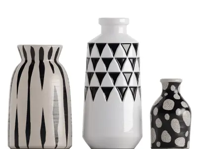 Black And White Vase 3D model