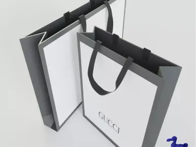 Gucci Shopping Bag - Luxury 3D Packaging Model Low-poly 3D model