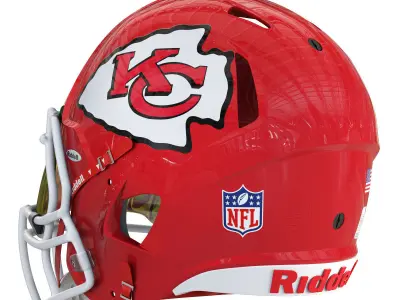 Riddell speed helmet kansas city chiefs 3D model
