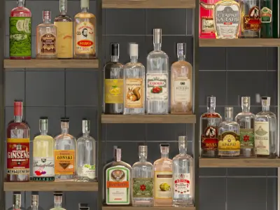 Large bar 6 Alcohol 3D model