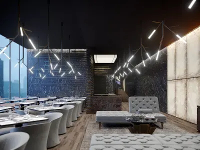 Corona - C4D Scene files - Luxury Restaurant Scene 3D model