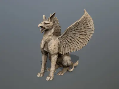 Statue Creature Low-poly 3D model