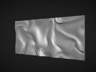 Drapery Wall Art Panel  for cnc carving 3D print model