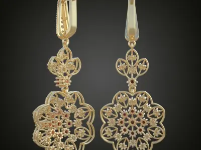 Earring 3D model 3D printable model 0101-10 Free 3D print model