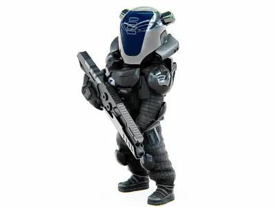 CYBER SOLDIER XC-25  Rigged for Unreal Engine - Unity - MIXAMO  3D model