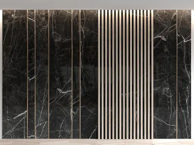 Marble panels with planks 3D model
