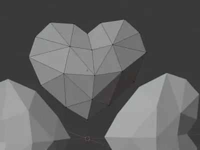 Red polygonal heart Free 3D model