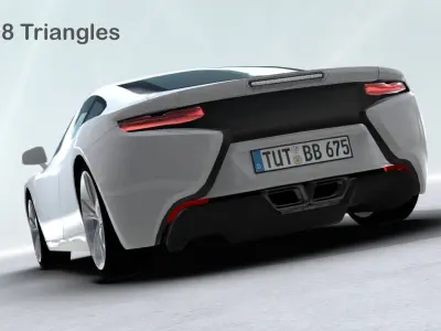 Generic Sports Car Realtime Low-poly 3D model