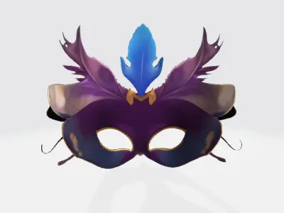 Luxury Venetian Masquerade Mask Low-poly 3D model