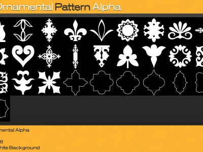 100 Ornamental Pattern 4K Alpha Texture