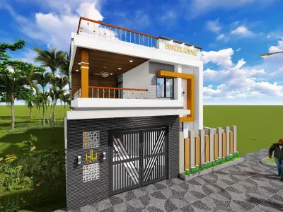 Modern Duplex House Design 3D print model