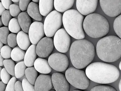 Panel pebble smooth Tile Bathroom n2 3D model