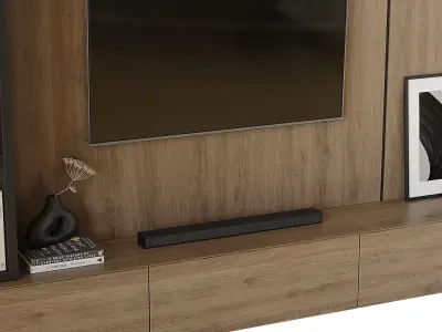 TV wall 001 3D model