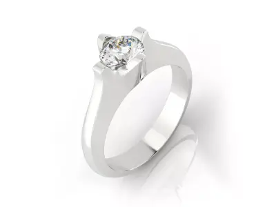 D-1612 solitaire diamond engagement ring 3D print model