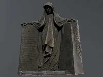 Dark Woman Low-poly 3D model