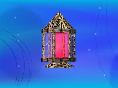 Two Ramadan Lanterns Low-poly 3D model