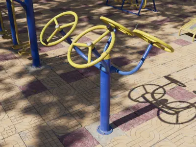 Outdoor Fitness Equipment Low-poly 3D model