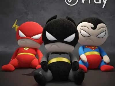 Models of soft toys superheroes of the universe DC 3D model