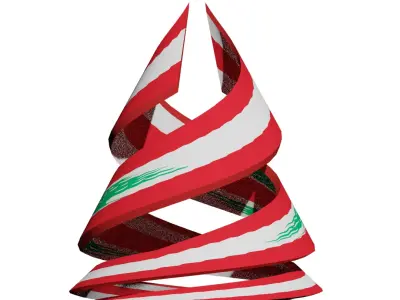 Lebanon Helix Structure Flag 3D model