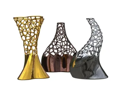 Voronoi Statues Organic Sculptures 3D print model