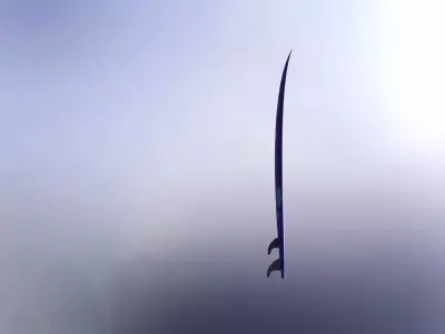 Surfboard sword flying in sky Free 3D model