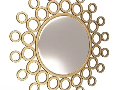 Gold Bubble Wall Mirror Low-poly 3D model