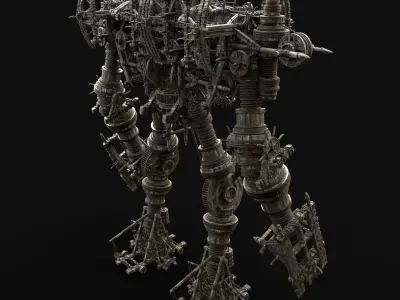 MECH GIANT ROBOT SIEGE ENGINE MACHINE WAR AAA CONSTRUCTION MECHA Low-poly 3D model