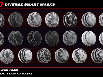 100 diverse smart masks for substance painter Texture