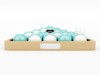 Wood Pool Triangle and  Ball Set 3D model