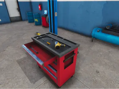 Modular Car Service Low-poly 3D model