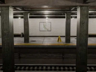 Detailed Subway Station Environment for Games and Simulations  3D model
