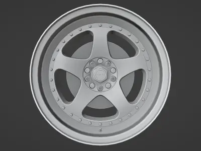 Rays Nismo LMGT1 - 3 Piece Wheels - Game Ready Low-poly 3D model