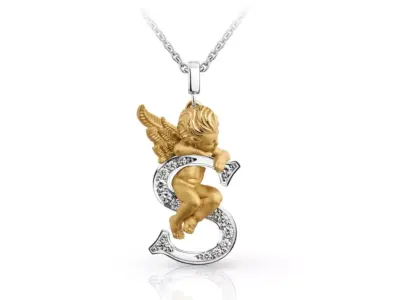 My Angel Letter Pendant Necklace 3D print model