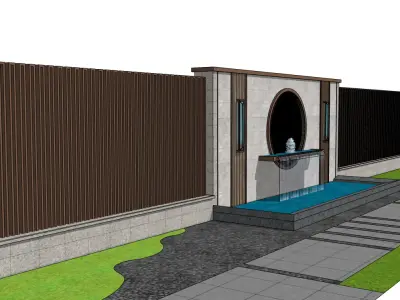 landscape wall-Chinese style-3 3D model