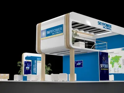 Double Deck Exhibition Stand 15x10m 3D model