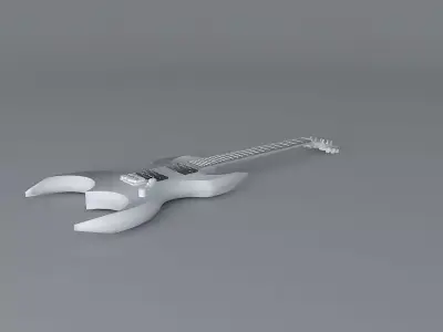 Silver bullet guitar Free 3D model