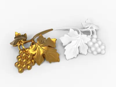Bunch of grapes vine Decor elements 3D print model