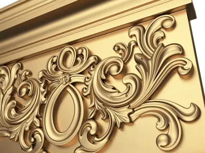 Carved Capital 1302 Low-poly 3D model