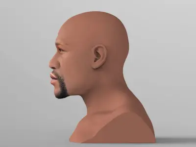 Floyd Mayweather bust ready for full color 3D printing 3D print model