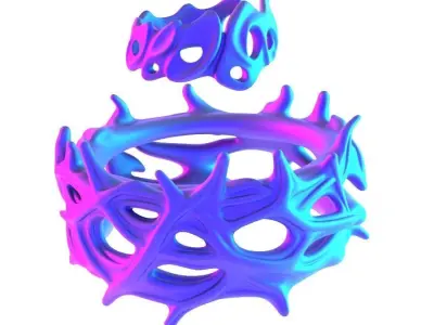 Jewelry Mold Ring and Crown of Thorns toy 3D print model