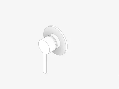 Wall Mixer Tap - Luxury - Sleek Oval Low-poly 3D model