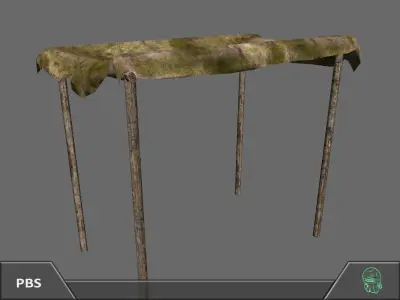 Old Cloth Tent Free low-poly 3D model