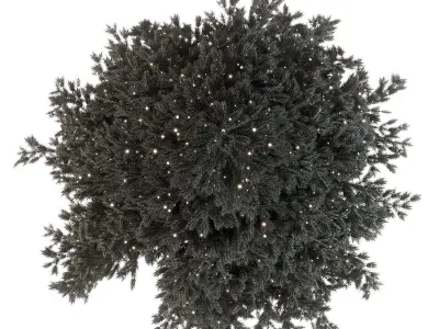 Dark christmas tree with boxes and garland 3D model