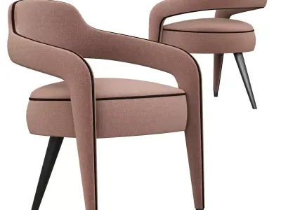 Invicta Dining Chair with One Back Foot in Solid Wood 3d model Low-poly 3D model