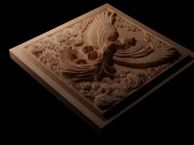Wild Phoenix Sandcasting Bas High Relief CNC 3D print model
