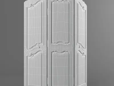 Wooden folding screen 3D model