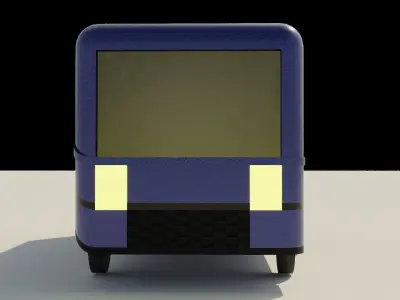 Low-poly Bus pixel Low-poly 3D model