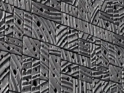 Stone block panel hole n1 3D model